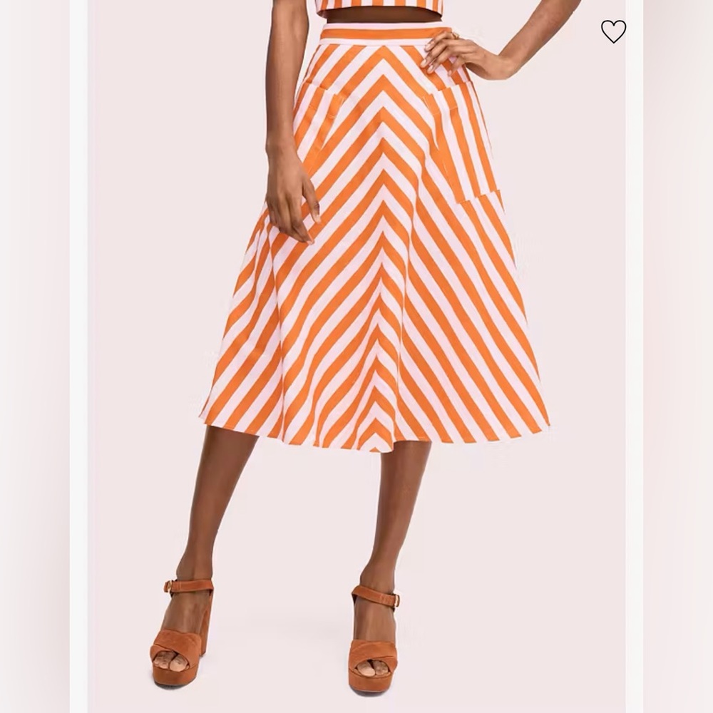 Kate Spade Deck Stripe Pink & Orange Skirt - Picture 2 of 9